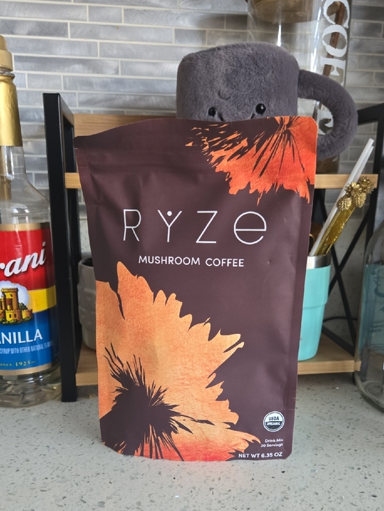 RYZE Other - RYZE Mushroom Coffee - Brown and Orange Floral Pouch
